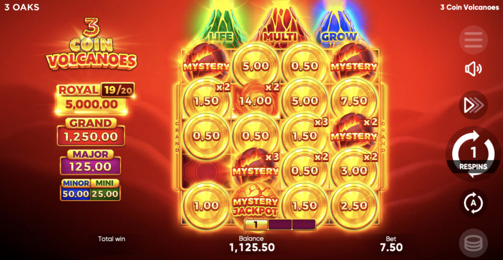 3 Coin Volcanoes slot by 3 Oaks Gaming